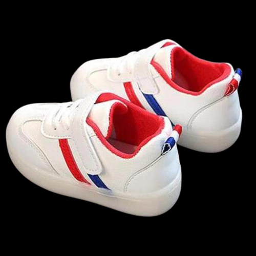 Kimmy White LED Sneakers Shoes for Kids Red White LED Light