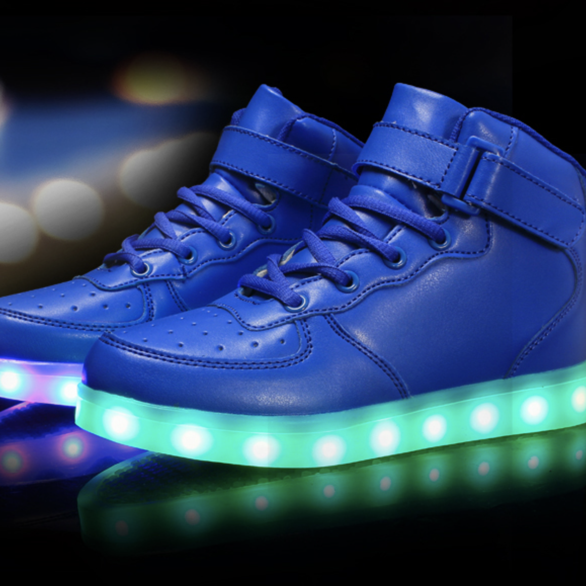 Gold Black Silver Blue Led Shoes High Top With Remote Light Up Shoes