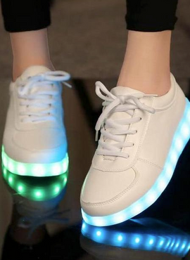 Bright Wings LED Shoes Kids White Remote