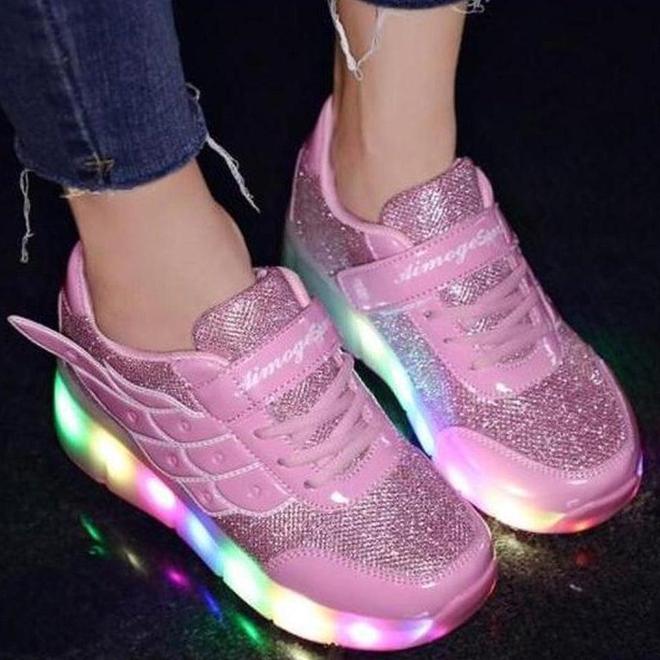 LED Light Up Shoes, Pink HT Wings