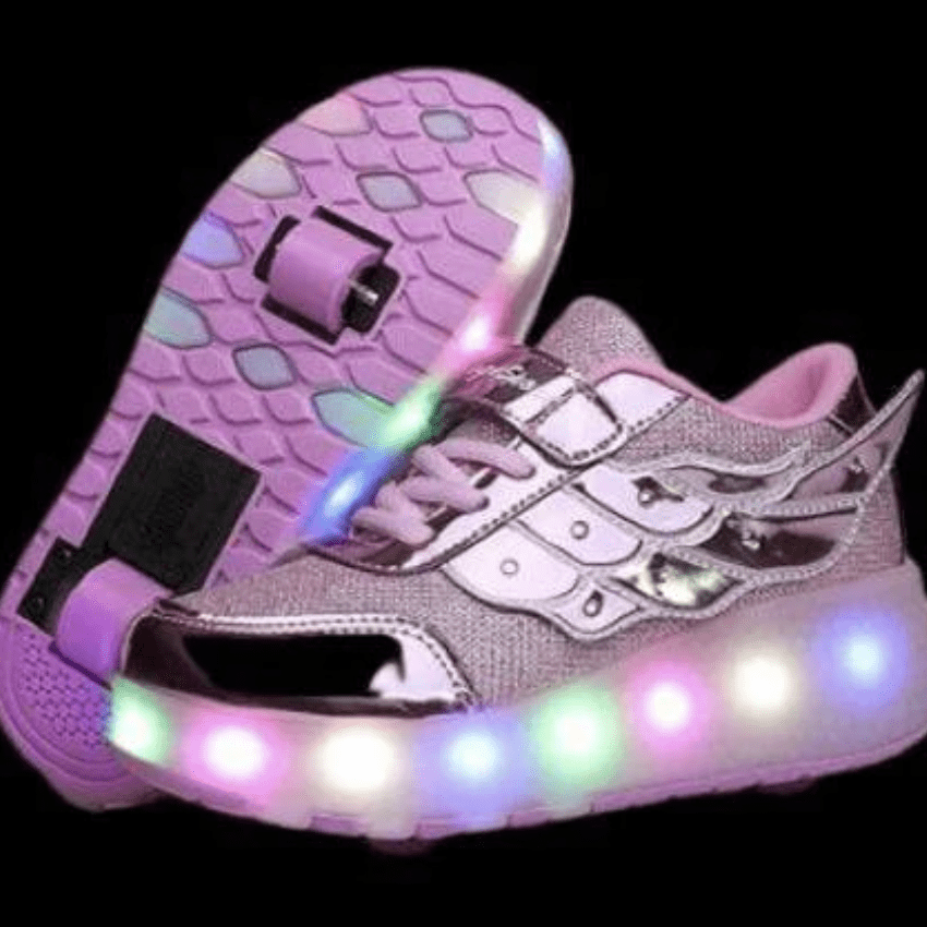 Led Light Up Roller Chaussures Double Roue Usb Rechargeable Patinage  Chaussures Noir / rose