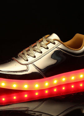 Golden USB Rechargeable Men's And Women's Light Shoes High Top Luminous Shoes