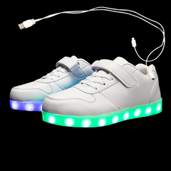 Glowing Night Led Shoes For Kids - White  | Led Light Shoes | ledlegs.