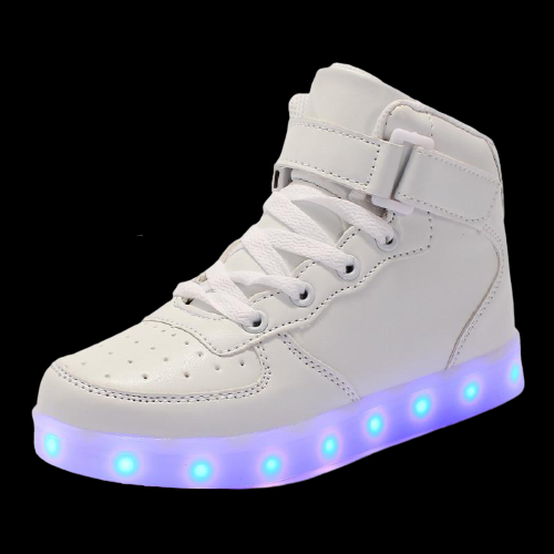 Gold Led Shoes High Top With Remote | Golden Light Up Shoes For Men And Women | Led Shoes For Kids And Adults | ledlegs.