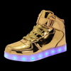 Gold Led Shoes High Top With Remote | Golden Light Up Shoes For Men And Women | Led Shoes For Kids And Adults | ledlegs.