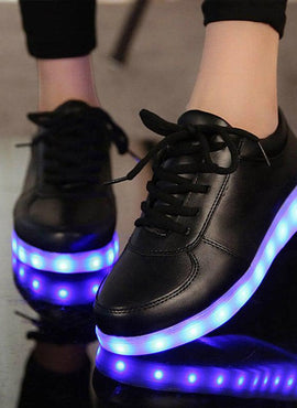 Led Shoes Pure Black  |  Kids Dancing Led Light Shoes  | Led Shoes For Men & Women