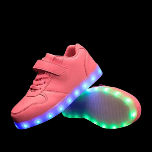 Glowing Night Led Shoes For Kids - Pink  | Kids Led Light Shoes | ledlegs.