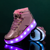 High Top Pink Sytlish Led Roller Shoes | Pink Roller High Top Light Up Shoes For Girls | ledlegs.