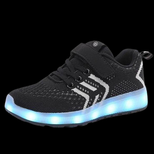 Led Shoes Casual Single Strap Black  | Kids Led Light Shoes  | Led Light Shoes For Girls & Boys | ledlegs.