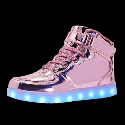 Led Sneakers For Kids Light Up Shiny Lavender  | Kids Led Light Shoes | ledlegs.